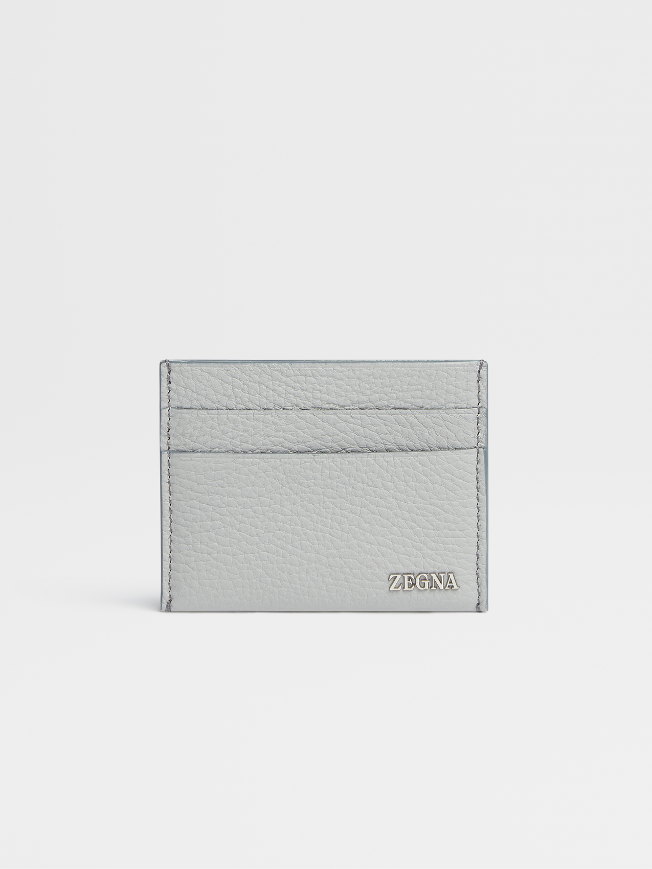 Grey Mélange Deerskin Simple Card Case